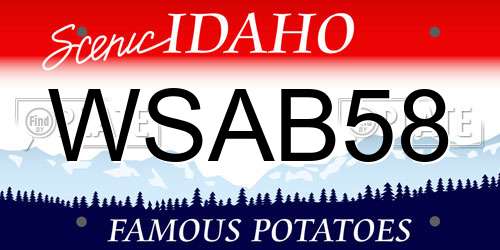WSAB58 Idaho License Plate