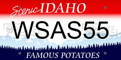 WSAS55 Idaho License Plate