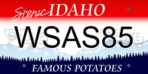 WSAS85 Idaho License Plate