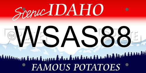 WSAS88 Idaho License Plate