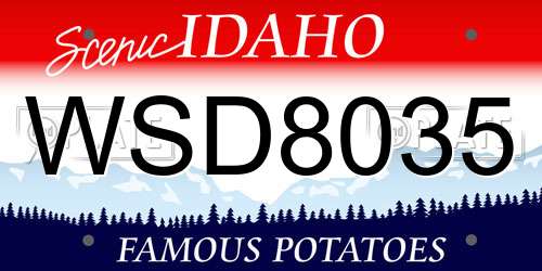 WSD8035 Idaho License Plate