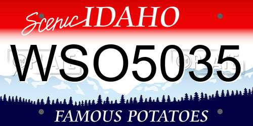 WSO5035 Idaho License Plate