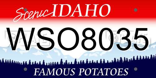 WSO8035 Idaho License Plate