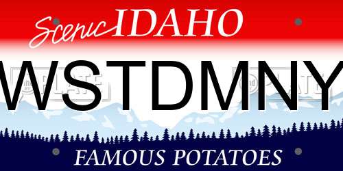 WSTDMNY Idaho License Plate