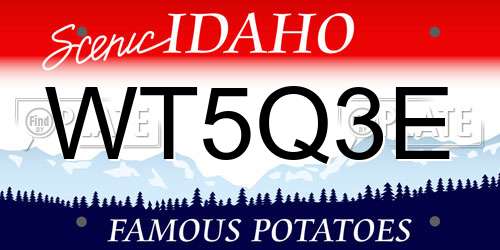 WT5Q3E Idaho License Plate