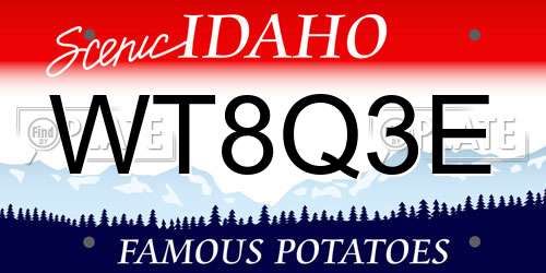 WT8Q3E Idaho License Plate