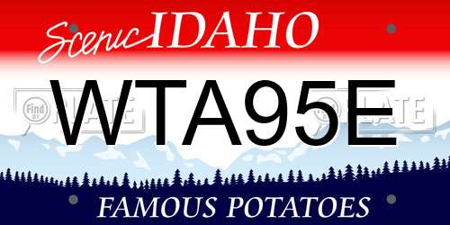 WTA95E Idaho License Plate