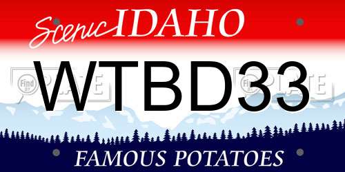 WTBD33 Idaho License Plate