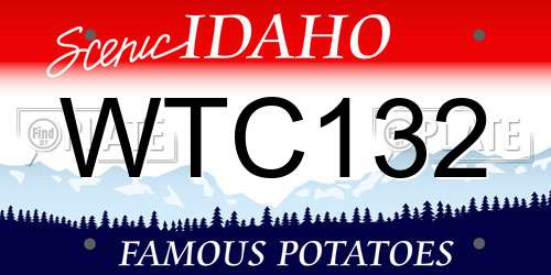 WTC132 Idaho License Plate