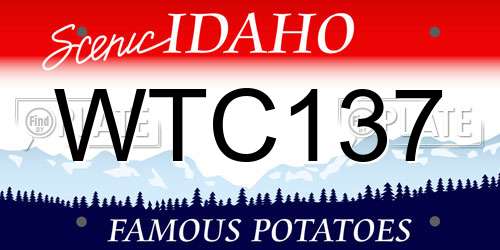 WTC137 Idaho License Plate