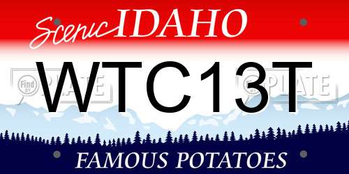 WTC13T Idaho License Plate