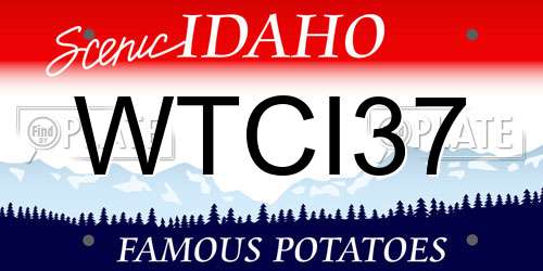 WTCI37 Idaho License Plate