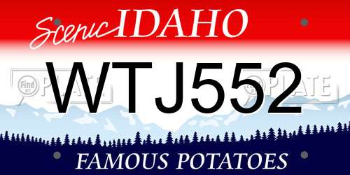 WTJ552 Idaho License Plate