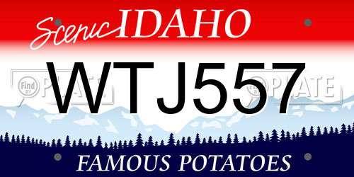 WTJ557 Idaho License Plate