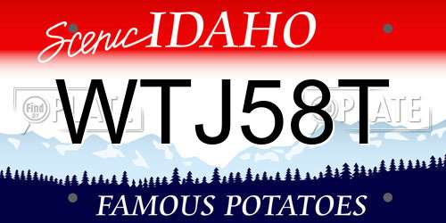 WTJ58T Idaho License Plate
