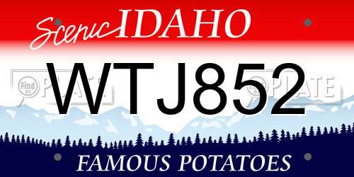 WTJ852 Idaho License Plate