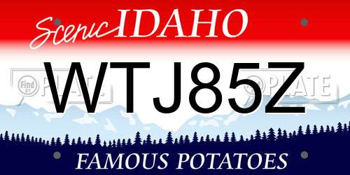 WTJ85Z Idaho License Plate