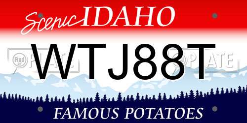 WTJ88T Idaho License Plate