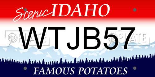 WTJB57 Idaho License Plate