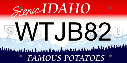 WTJB82 Idaho License Plate