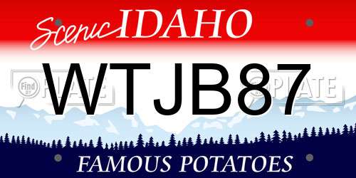 WTJB87 Idaho License Plate