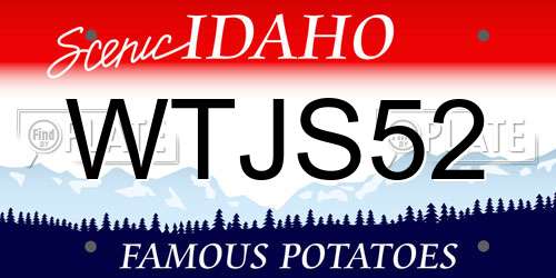 WTJS52 Idaho License Plate