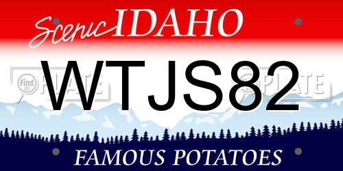 WTJS82 Idaho License Plate