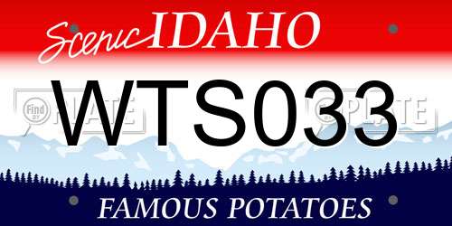 WTS033 Idaho License Plate