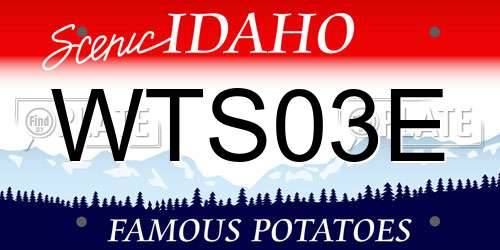 WTS03E Idaho License Plate