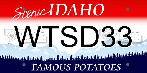WTSD33 Idaho License Plate