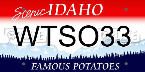 WTSO33 Idaho License Plate