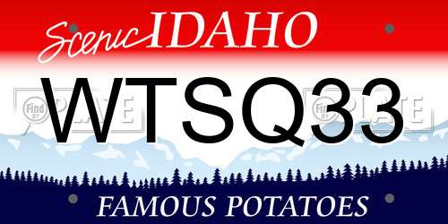 WTSQ33 Idaho License Plate