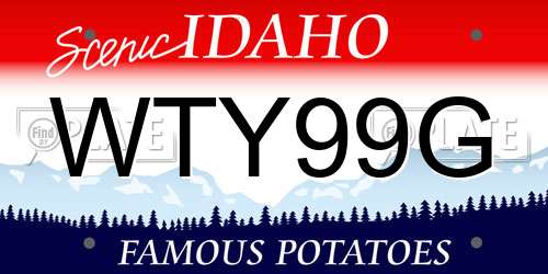 WTY99G Idaho License Plate