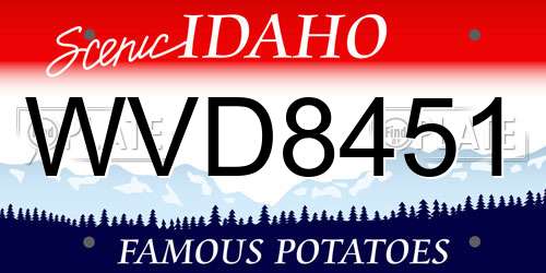 WVD8451 Idaho License Plate