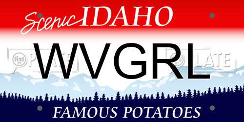 WVGRL Idaho License Plate