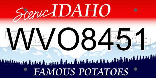 WVO8451 Idaho License Plate
