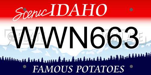 WWN663 Idaho License Plate