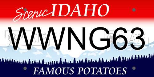 WWNG63 Idaho License Plate