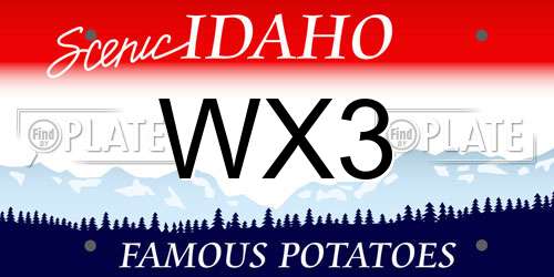 WX3 Idaho License Plate