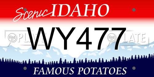 WY477 Idaho License Plate