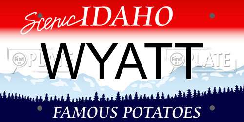 WYATT Idaho License Plate