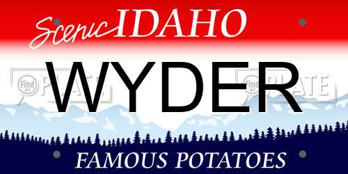 WYDER Idaho License Plate