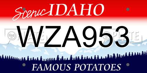 WZA953 Idaho License Plate