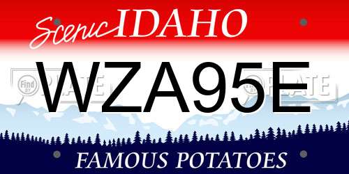 WZA95E Idaho License Plate