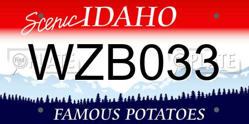 WZB033 Idaho License Plate