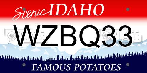 WZBQ33 Idaho License Plate