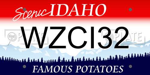 WZCI32 Idaho License Plate