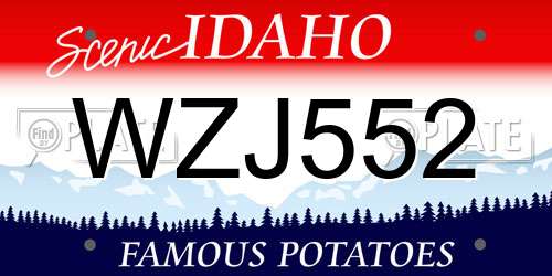 WZJ552 Idaho License Plate