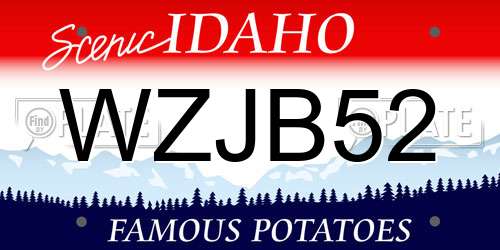 WZJB52 Idaho License Plate