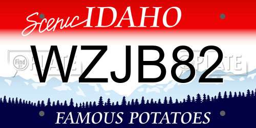 WZJB82 Idaho License Plate